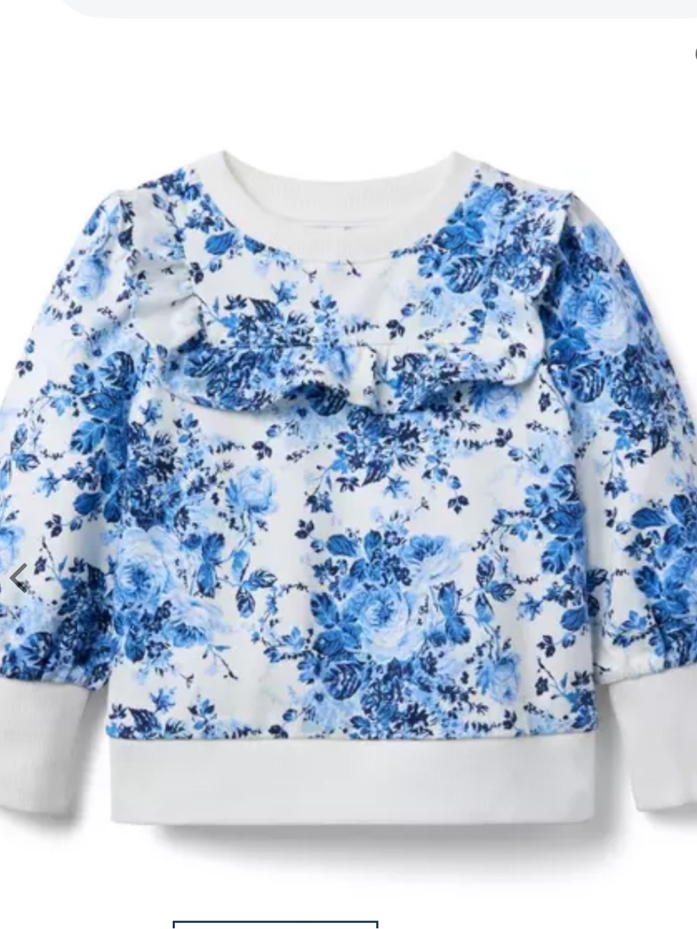 Janie and Jack White & Blue Floral Ruffle Sweatshirt Legging Set